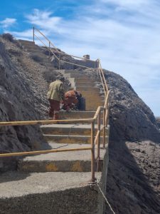 Comenzaron los trabajos preliminares en las bitas de amarre de la Terminal portuaria en Puerto Deseado