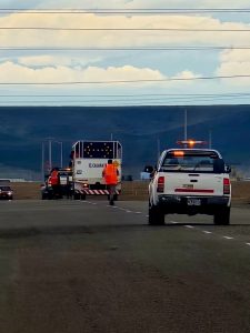 Vialidad Provincial realiza demarcación horizontal sobre la Ruta Provincial N°53