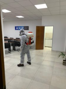 Tareas de desinfección y sanitizacion de las instalaciones de la ASIP