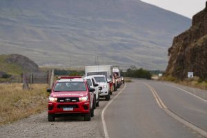 El gobernador Claudio Vidal coordina en El Chaltén las acciones para contener el incendio