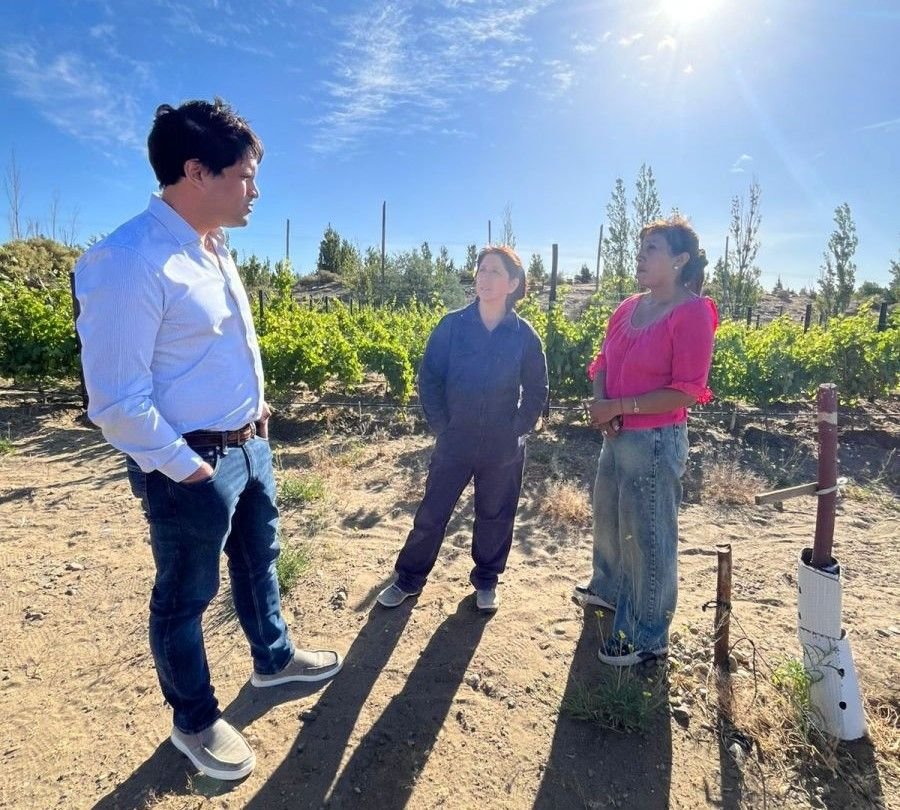 El Consejo Agrario recorrió el viñedo de Caleta Olivia y destacó el acompañamiento a la producción