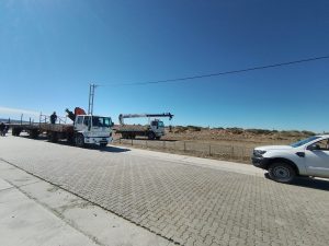 Servicios Públicos trabaja en la obra de red eléctrica para el nuevo camping en Río Gallegos