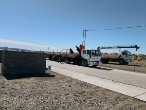Servicios Públicos trabaja en la obra de red eléctrica para el nuevo camping en Río Gallegos