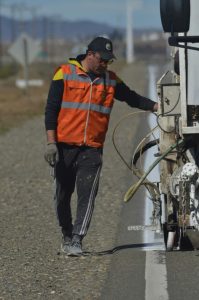 Vialidad Provincial realizó trabajos de demarcación horizontal en la Ruta Nacional N.° 3