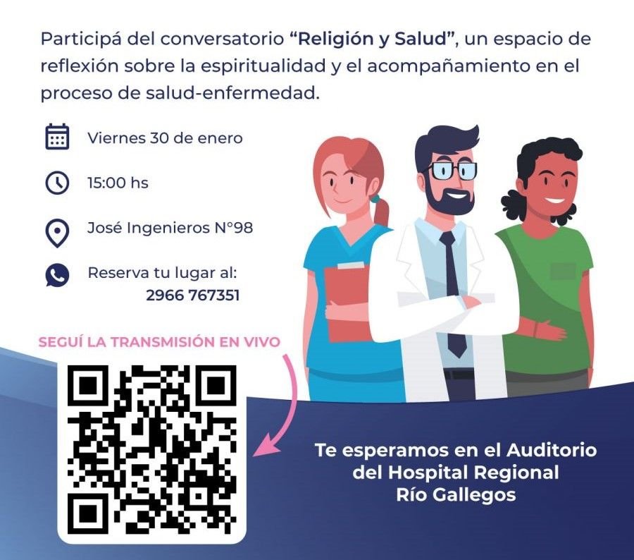 Río Gallegos: Convocan a participar del conversatorio “Religión y Salud”