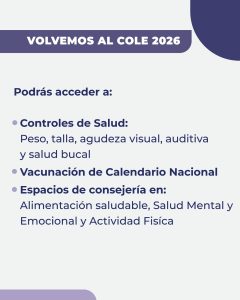 Salud: Volvemos al Cole 2026