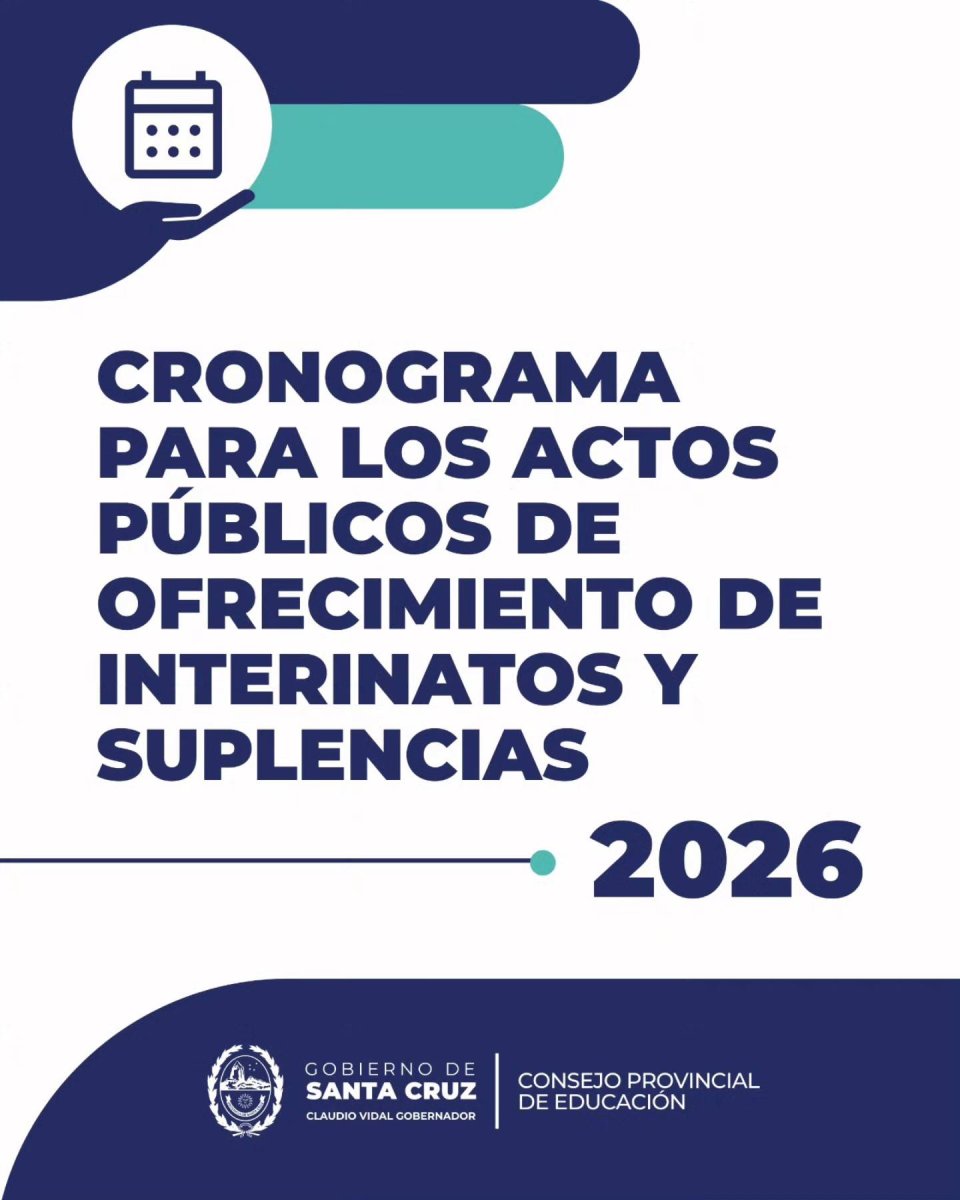 Educación informa los cronogramas de los actos públicos para los ofrecimientos de interinatos y suplencias