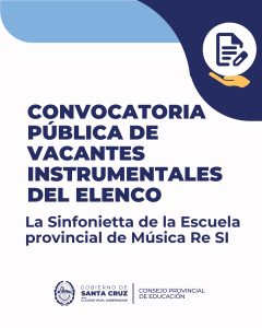 Convocatoria pública de Horas Cátedra en el Conservatorio Provincial de Música y vacantes instrumentales del Elenco Sinfonietta