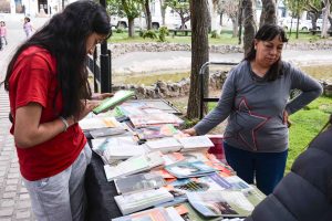 La Biblioteca Provincial Juan Hilarión Lenzi realizó una suelta de libros en la plaza San Martín