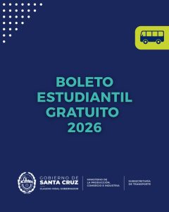 Santa Cruz pone en marcha el Boleto Estudiantil 2026