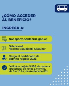 Santa Cruz pone en marcha el Boleto Estudiantil 2026