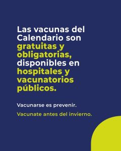 Comenzará la Campaña de Vacunación Antigripal 2026