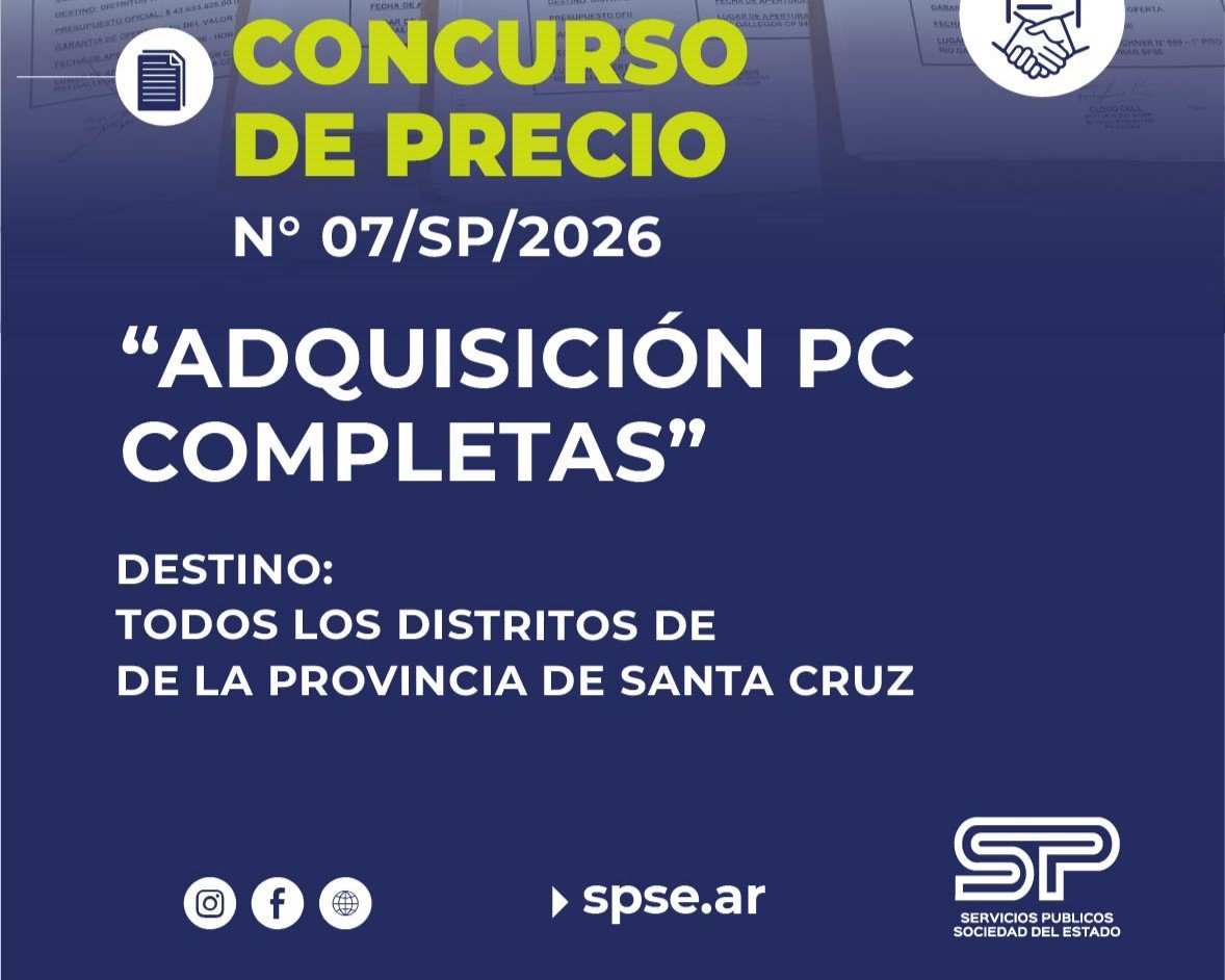 Servicios Públicos realizó la apertura de sobres del Concurso para adquirir equipos informáticos