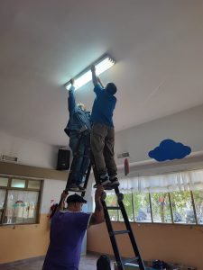 Avanza el operativo integral de mantenimiento en escuelas de Caleta Olivia, Puerto Deseado y Tellier
