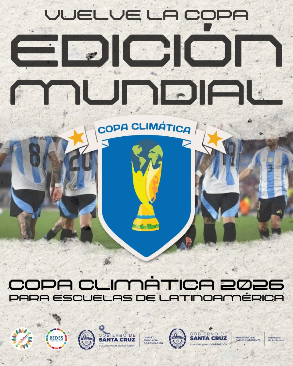 Educación y Ambiente llevarán adelante la Copa Climática 2026 en las escuelas de Santa Cruz