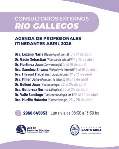 Conocé la agenda de médicos itinerantes en Río Gallegos