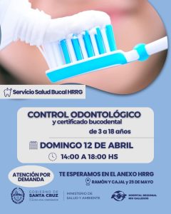 Nuevamente el Hospital Regional Río Gallegos brindará controles odontológicos gratuitos