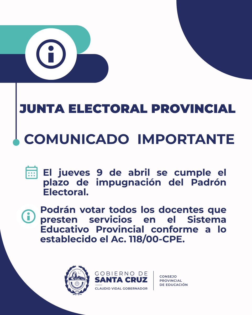 Comunicado oficial de la Junta Electoral Provincial