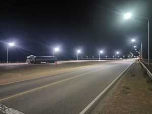 Servicios Públicos finalizó la obra de alumbrado público en Jaramillo-Fitz Roy