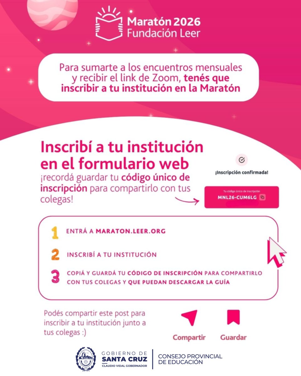 Educación invita a participar de la Maratón Nacional de Lectura 2026