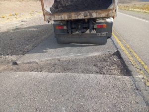 El Distrito Vial Gobernador Gregores lleva adelante trabajos sobre la Ruta Nacional N° 40