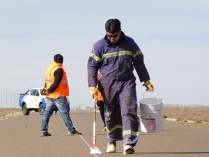 Vialidad Provincial avanza con trabajos de pre marcado en Ruta Nacional N°281