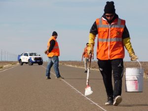 Vialidad Provincial avanza con trabajos de pre marcado en Ruta Nacional N°281
