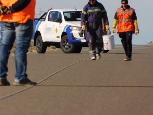 Vialidad Provincial avanza con trabajos de pre marcado en Ruta Nacional N°281