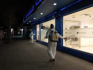 Realizaron tareas de sanitización en entes públicos y lugares de alta frecuencia