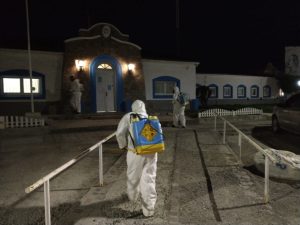 Realizaron tareas de sanitización en entes públicos y lugares de alta frecuencia