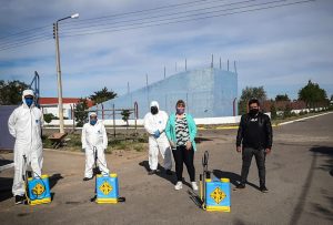 Sanitizaron edificios públicos de Jaramillo y Fitz Roy