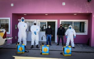 Sanitizaron edificios públicos de Jaramillo y Fitz Roy
