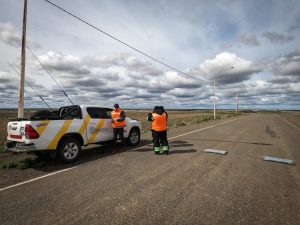 Vialidad Provincial realiza tareas de bacheo en la Ruta Provincial Nº 11