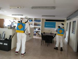 Vialidad Provincial continúa realizando la sanitización de los edificios públicos de Río Gallegos