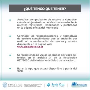 Plan de Reapertura Turística: Del 20 al 30 de noviembre se realiza la prueba piloto entre Río Gallegos y El Calafate