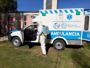 Vialidad Provincial realizó tareas de sanitización en Los Antiguos y Lago Posadas