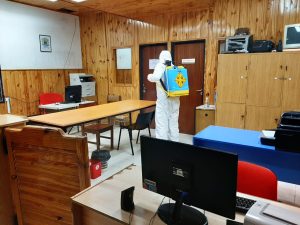 Vialidad Provincial realizó tareas de sanitización en Los Antiguos y Lago Posadas