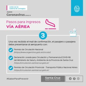 Recuerdan los requisitos obligatorios para abordar vuelos comerciales a Santa Cruz