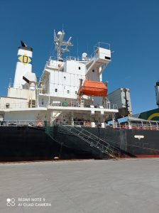 El puerto de Puerto Deseado trabaja en su segundo operativo de exportación de cemento