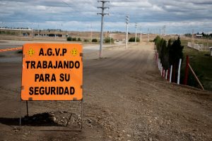Supervisaron pruebas con el estabilizador en el Barrio San Benito de Río Gallegos