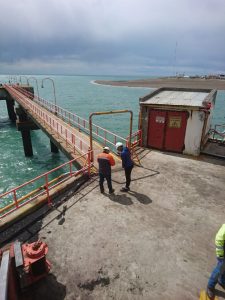 Punta Loyola: avanza la puesta a punto del muelle “Presidente Arturo Illia”