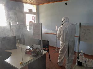 Concretaron tareas de desinfección en oficinas de Distrigas en 28 de Noviembre