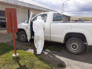 Concretaron tareas de desinfección en oficinas de Distrigas en 28 de Noviembre