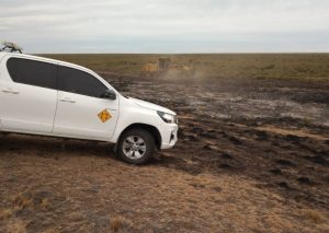 Vialidad Provincial participó de la labor que se concretó para sofocar incendio en Estancia Punta Loyola