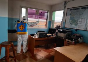 Realizaron tareas de desinfección en espacios públicos de Río Gallegos