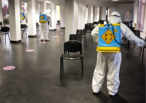 Realizaron tareas de desinfección en espacios públicos de Río Gallegos