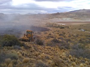 Concretaron acciones para sofocar el incendio en Estancia El Salitral