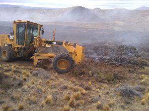 Concretaron acciones para sofocar el incendio en Estancia El Salitral