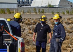 Recorrieron las obras de extensión de redes en el Barrio Parque Industrial de Pico Truncado
