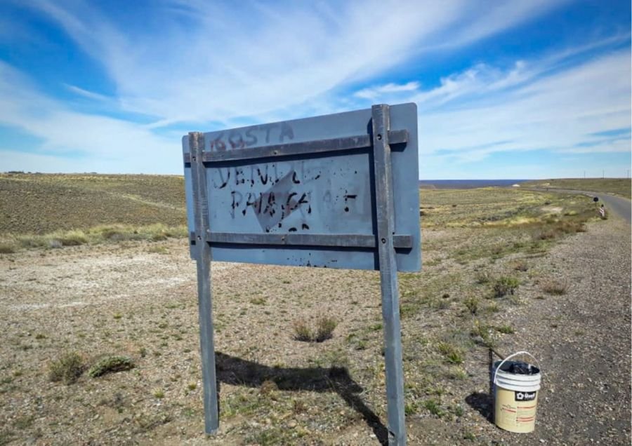 Acondicionan cartelería en la Ruta Nacional Nº 281